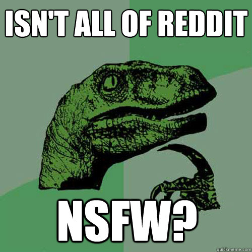 isn't all of reddit nsfw?  Philosoraptor