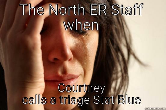 THE NORTH ER STAFF WHEN COURTNEY CALLS A TRIAGE STAT BLUE First World Problems