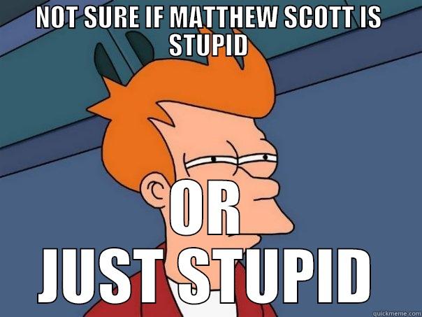 NOT SURE IF MATTHEW SCOTT IS STUPID OR JUST STUPID Futurama Fry
