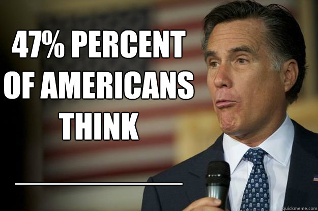47% percent of americans think _________ - Romney Thoughts - quickmeme