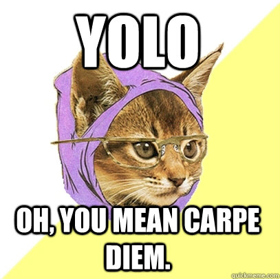 YOLO Oh, you mean carpe diem.  Hipster Kitty