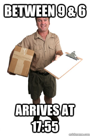 Between 9 & 6 arrives at 17:55 - Between 9 & 6 arrives at 17:55  Misc