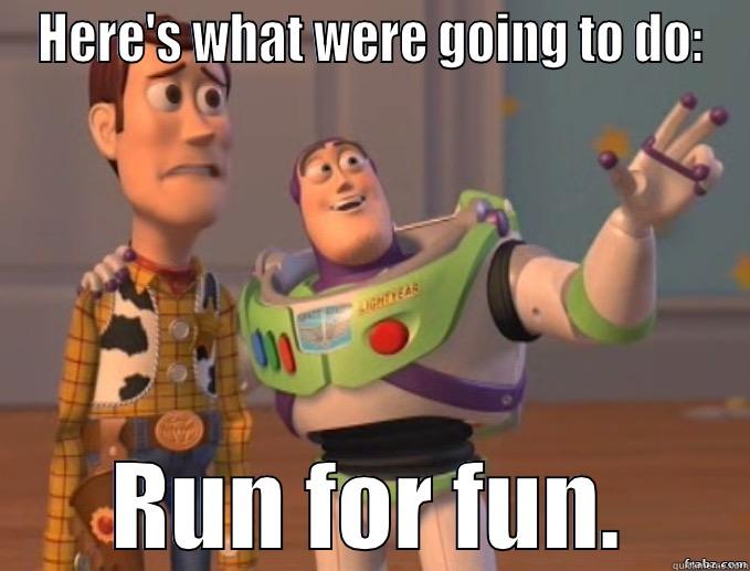HERE'S WHAT WERE GOING TO DO: RUN FOR FUN. Misc