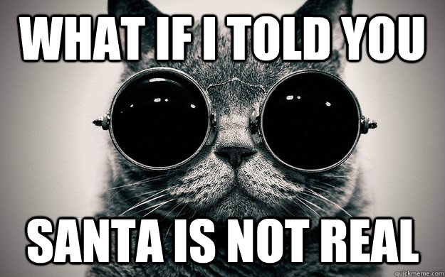 what if I told you Santa is not REAl  Morpheus Cat Facts