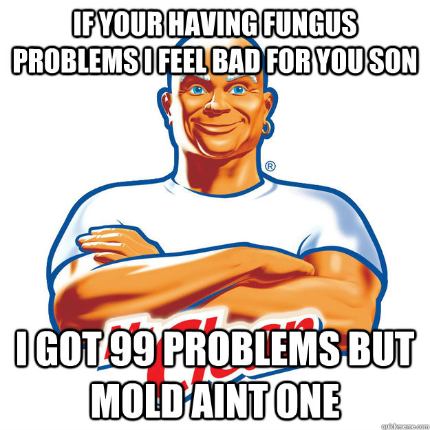 If your having fungus problems i feel bad for you son I got 99 problems but mold aint one  