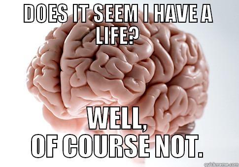 DOES IT SEEM I HAVE A LIFE? WELL, OF COURSE NOT. Scumbag Brain