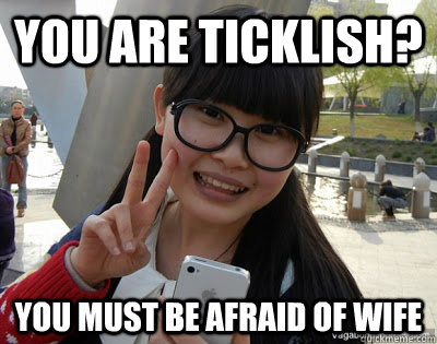 You are ticklish? You must be afraid of wife - You are ticklish? You must be afraid of wife  Chinese girl Rainy