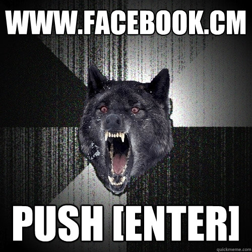 www.facebook.cm push [enter]  Insanity Wolf