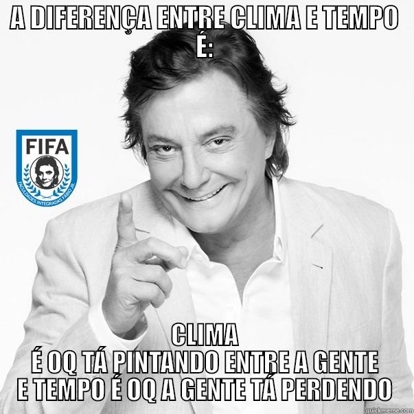 A DIFERENÇA ENTRE CLIMA E TEMPO É: CLIMA É OQ TÁ PINTANDO ENTRE A GENTE E TEMPO É OQ A GENTE TÁ PERDENDO Misc