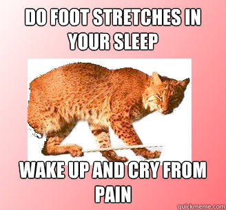 Do foot stretches in your sleep Wake up and cry from pain - Do foot stretches in your sleep Wake up and cry from pain  Ballerina Bobcat