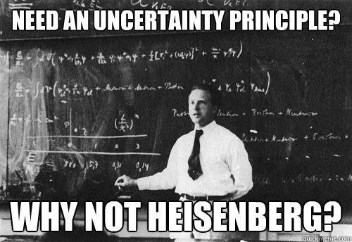 Need an uncertainty principle? why not Heisenberg? - Need an uncertainty principle? why not Heisenberg?  Misc