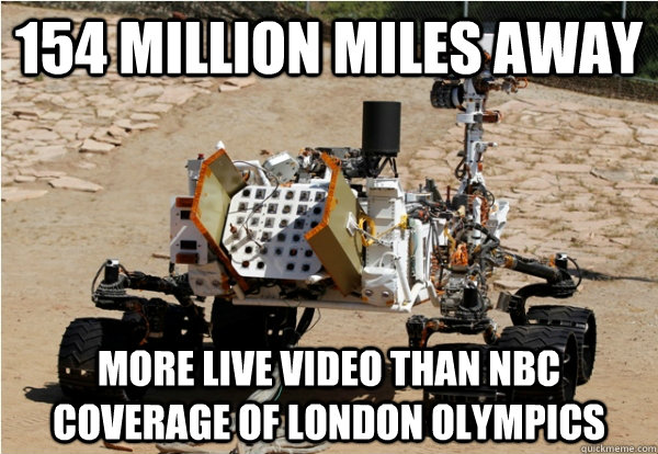 154 million miles away more live video than nbc coverage of london olympics - 154 million miles away more live video than nbc coverage of london olympics  Mars Curiosity