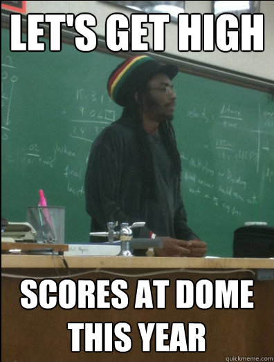 Let's get high scores at dome this year  Rasta Science Teacher