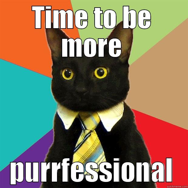 TIME TO BE MORE PURRFESSIONAL Business Cat