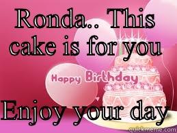 RONDA.. THIS CAKE IS FOR YOU             ENJOY YOUR DAY Misc