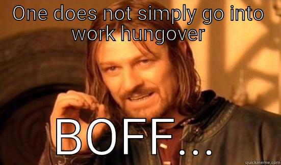 ONE DOES NOT SIMPLY GO INTO WORK HUNGOVER BOFF... Boromir