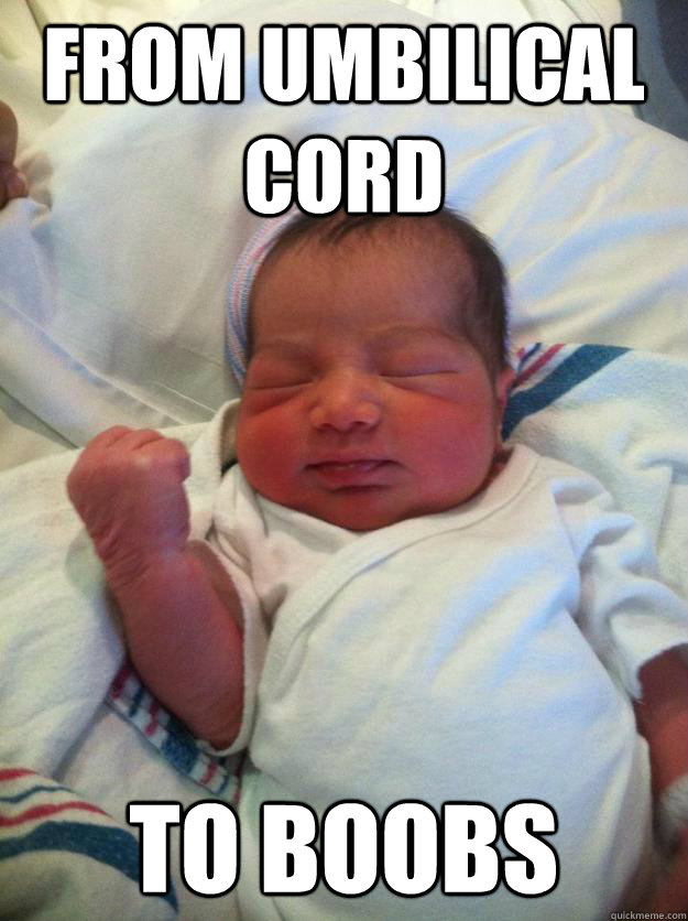 From umbilical cord to boobs - From umbilical cord to boobs  Success Baby