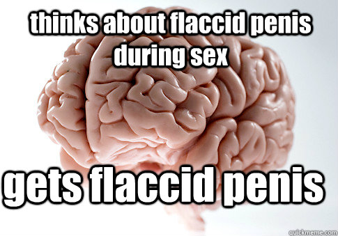 thinks about flaccid penis during sex gets flaccid penis - Scumbag Brain - ...