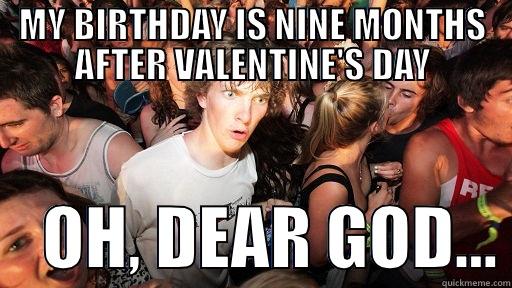 MY BIRTHDAY IS NINE MONTHS AFTER VALENTINE'S DAY     OH, DEAR GOD... Sudden Clarity Clarence