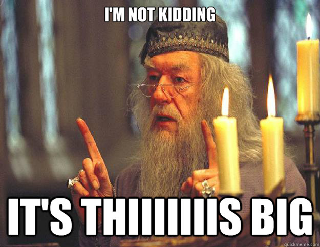 I'm not kidding It's thiiiiiiis big  Dumbledore