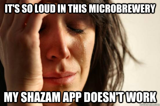 It's so loud in this microbrewery My Shazam app doesn't work  First World Problems