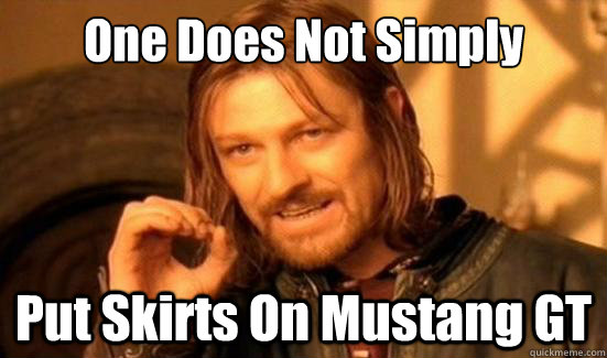 One Does Not Simply Put Skirts On Mustang GT  Boromir
