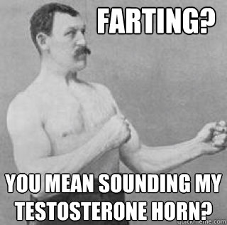 Farting? You mean sounding my testosterone horn? - Farting? You mean sounding my testosterone horn?  Misc