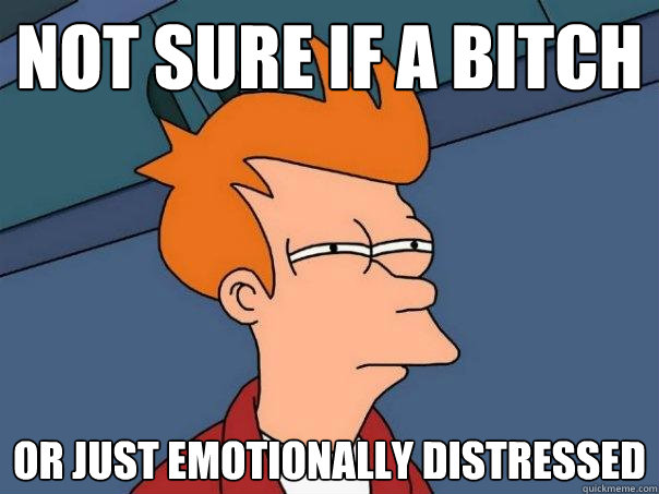 Not sure if a bitch Or just emotionally distressed  Futurama Fry