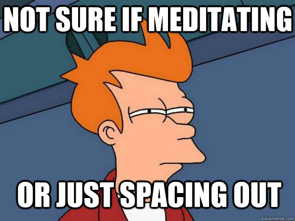 Not sure if meditating or just spacing out  FuturamaFry