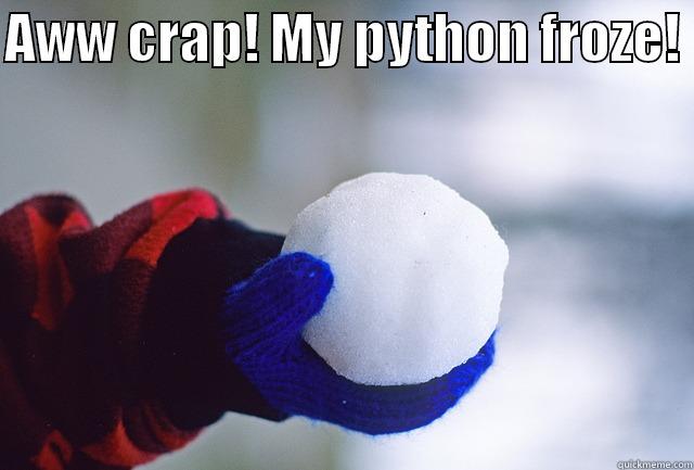 AWW CRAP! MY PYTHON FROZE!   Misc