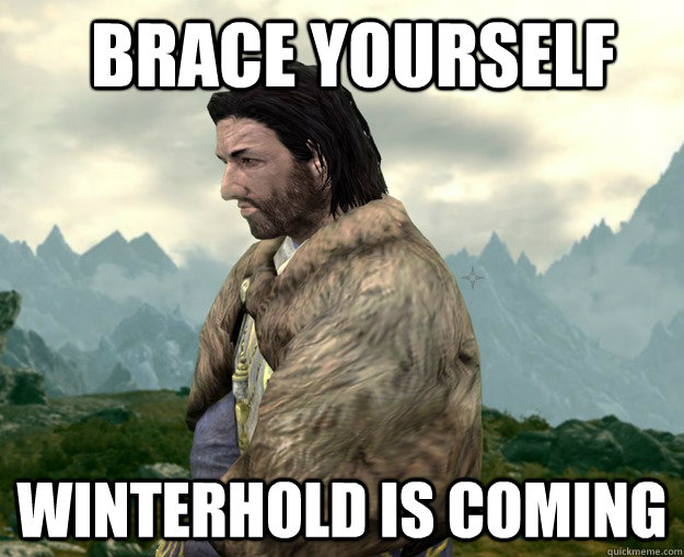 BRACE YOURSELF Winterhold is coming  Skyrim Ned Stark