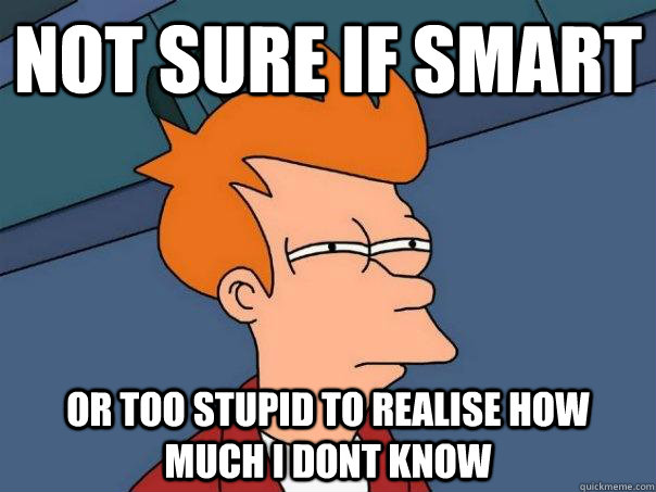 Not sure if smart or too stupid to realise how much i dont know  Futurama Fry
