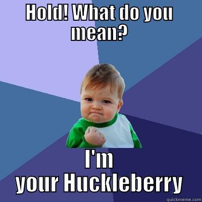 HOLD! WHAT DO YOU MEAN? I'M YOUR HUCKLEBERRY Success Kid