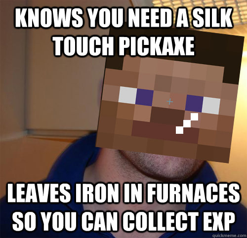 KNOWS YOU NEED A SILK TOUCH PICKAXE LEAVES IRON IN FURNACES SO YOU CAN COLLECT EXP - KNOWS YOU NEED A SILK TOUCH PICKAXE LEAVES IRON IN FURNACES SO YOU CAN COLLECT EXP  Misc