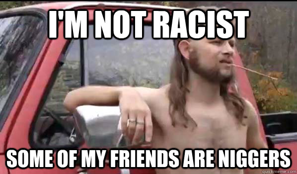 I'M NOT RACIST SOME OF MY FRIENDS ARE NIGGERS  Almost Politically Correct Redneck