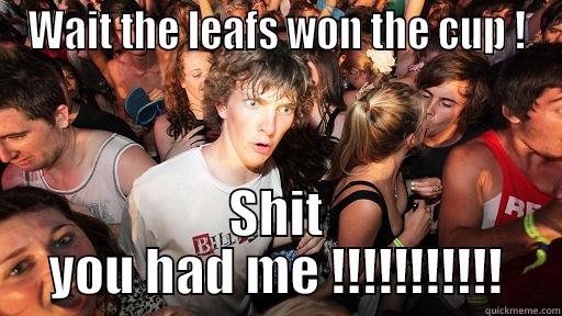WAIT THE LEAFS WON THE CUP ! SHIT YOU HAD ME !!!!!!!!!!! Sudden Clarity Clarence