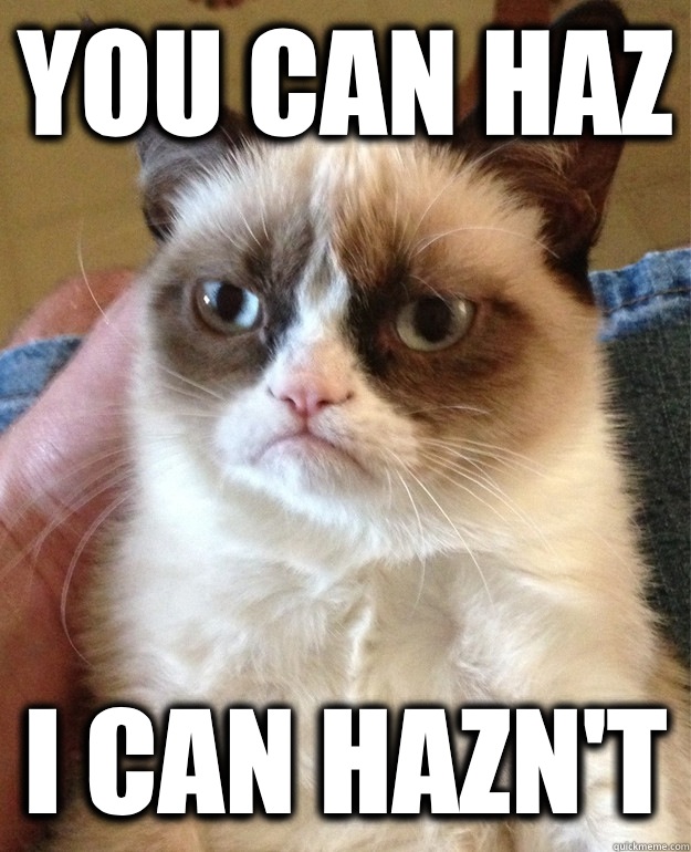 You can haz I can hazn't  
