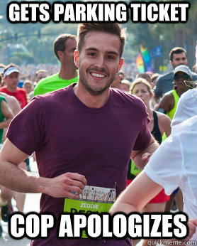 gets parking ticket cop apologizes  Ridiculously photogenic guy