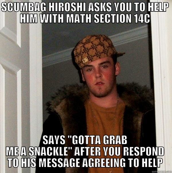 SCUMBAG HIROSHI ASKS YOU TO HELP HIM WITH MATH SECTION 14C SAYS 