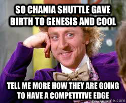 So Chania Shuttle gave birth to Genesis and Cool Tell me more how they are going to have a competitive edge - So Chania Shuttle gave birth to Genesis and Cool Tell me more how they are going to have a competitive edge  Tell me more
