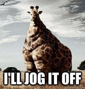  I'll jog it off  Overweight Giraffe