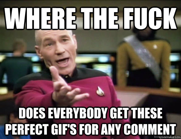 where the fuck does everybody get these perfect gif's for any comment  Annoyed Picard HD