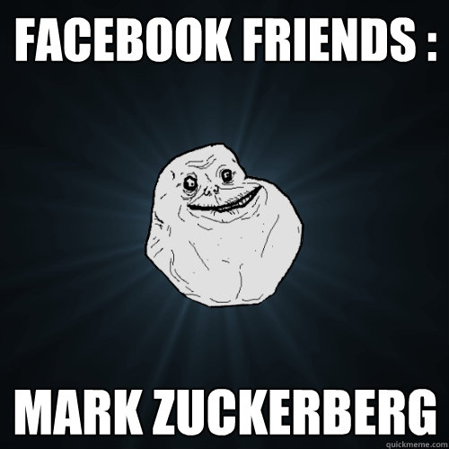 facebook friends : mark zuckerberg  Forever Alone