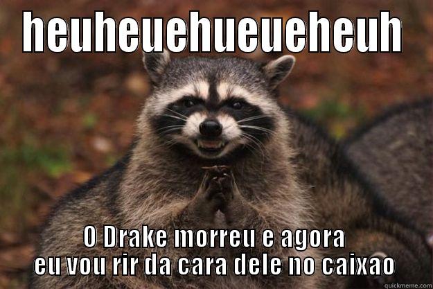 dead drake - HEUHEUEHUEUEHEUH O DRAKE MORREU E AGORA EU VOU RIR DA CARA DELE NO CAIXAO Evil Plotting Raccoon