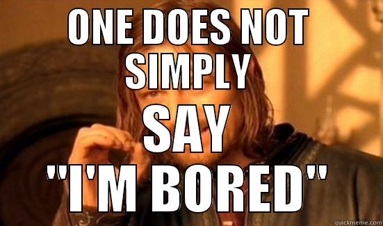 ONE DOES NOT SIMPLY SAY 