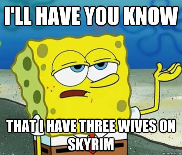 I'll have you know that i have three wives on skyrim - I'll have you know that i have three wives on skyrim  Misc