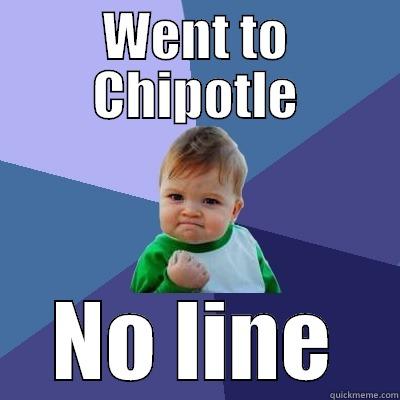 WENT TO CHIPOTLE NO LINE Success Kid