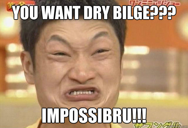you want dry bilge??? IMPOSSIBRU!!!  Impossibru Face