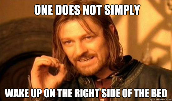  One Does Not Simply wake up on the right side of the bed  Boromir