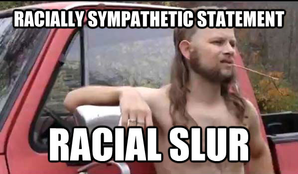 RACIALLY SYMPATHETIC STATEMENT RACIAL SLUR  Almost Politically Correct Redneck